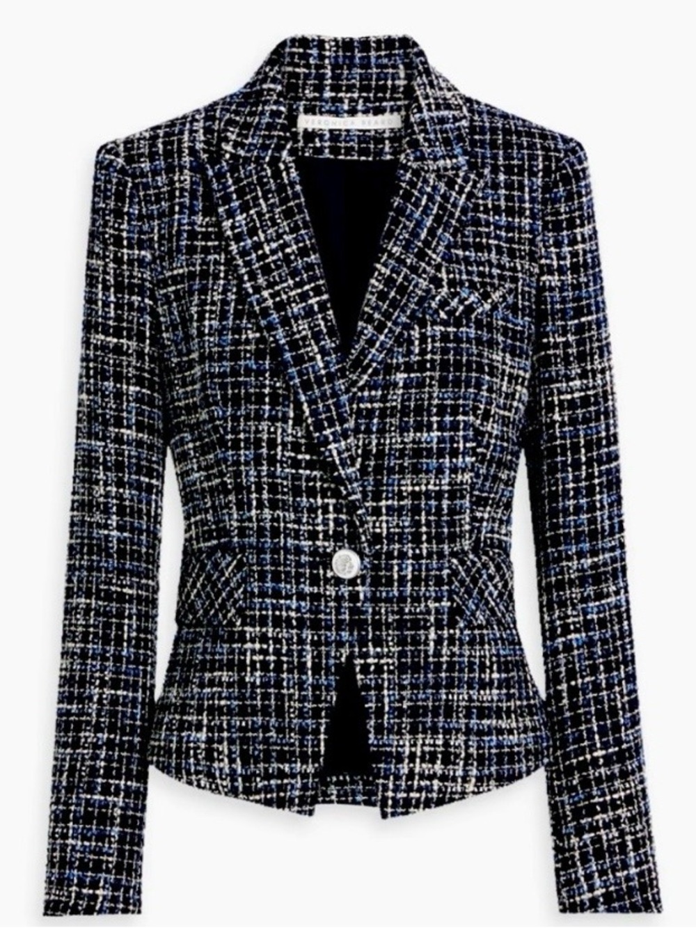 $698 Veronica Beard Hosanna Multicolor Tweed Plaid Dickey Jacket Blazer Size 6